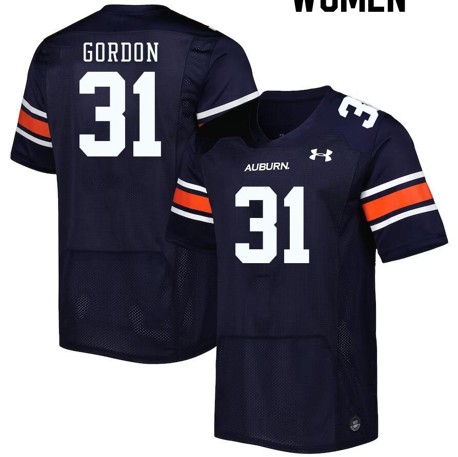 Women #31 Powell Gordon Auburn Tigers College Football Jerseys Stitched-Navy
